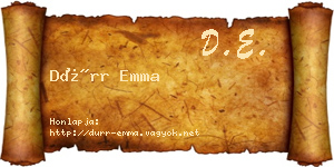 Dürr Emma névjegykártya