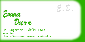 emma durr business card